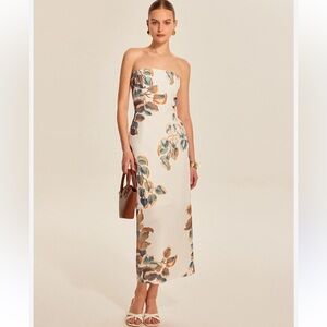 Commense floral strapless maxi dress